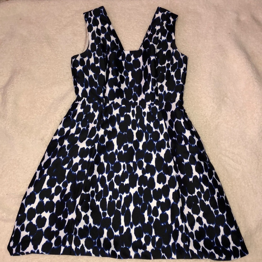 Kate Spade Blue, Black, White Leo Cocktail Dress
